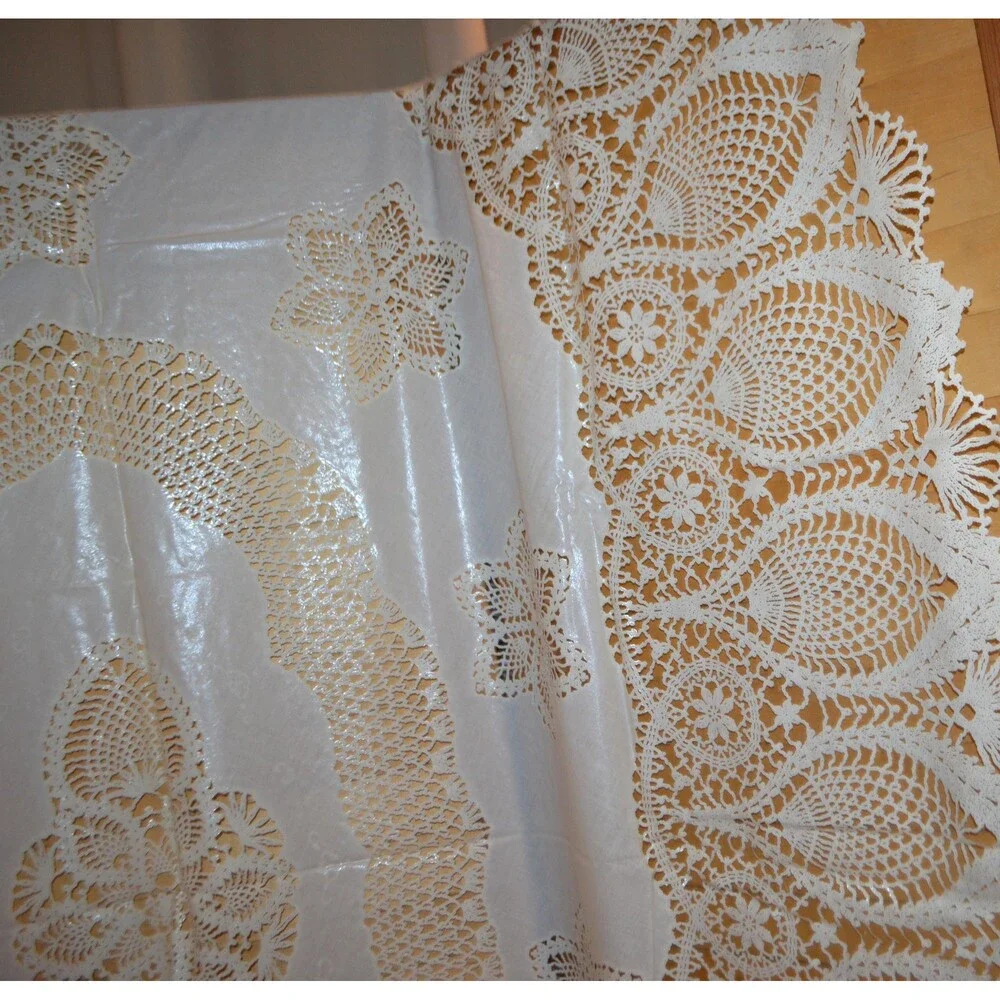 Vintage Tablecloth Vinyl Crochet New in Package 1970s